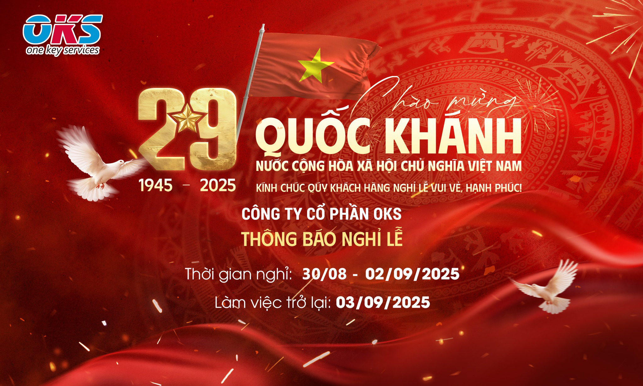 Thông báo Lịch nghỉ lễ Quốc Khánh 2/9/2025